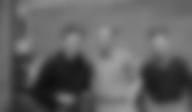 Nach der 9ten Begehung der Eiger Nordwand 1952 - ganz links Erich Vanis